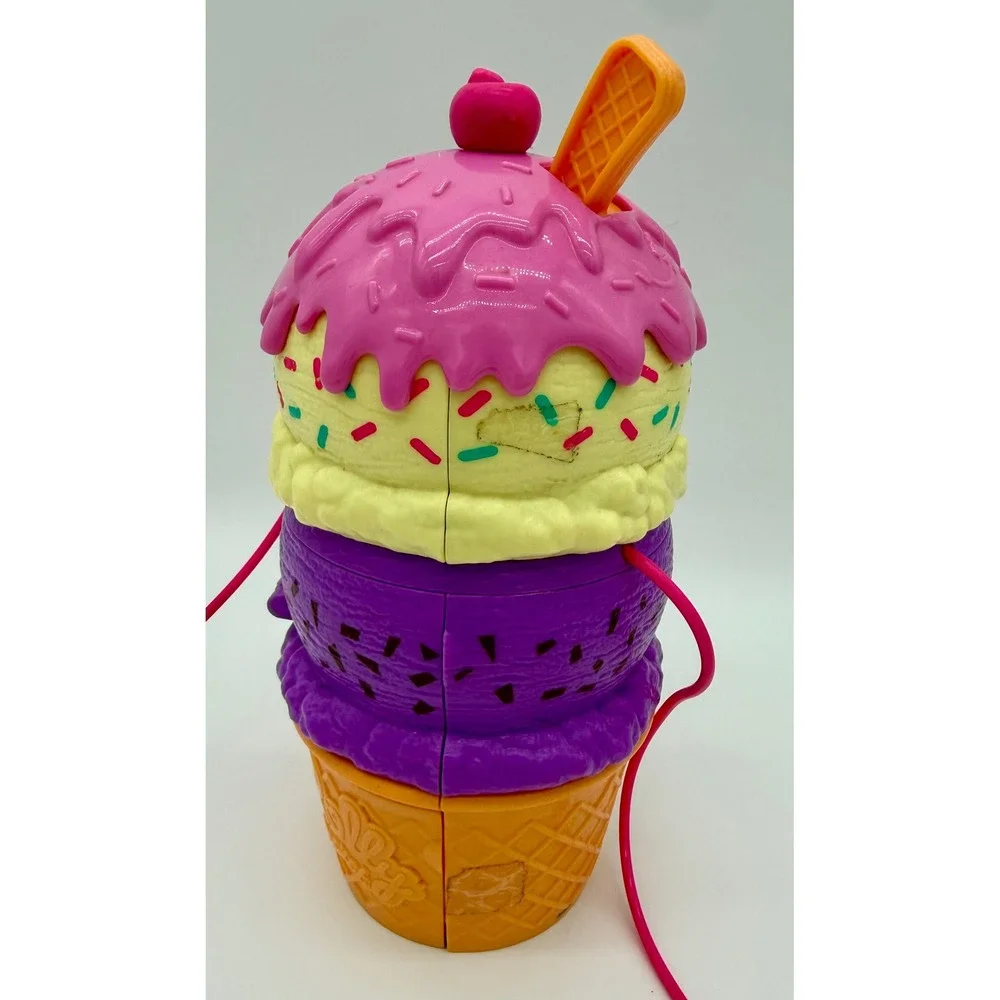 Polly Pocket Ice Cream Cone Purse Playset 2020 Mattel HBF15 Carry Case Toy